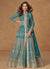 Turquoise Slit-Style Anarkali Lehenga