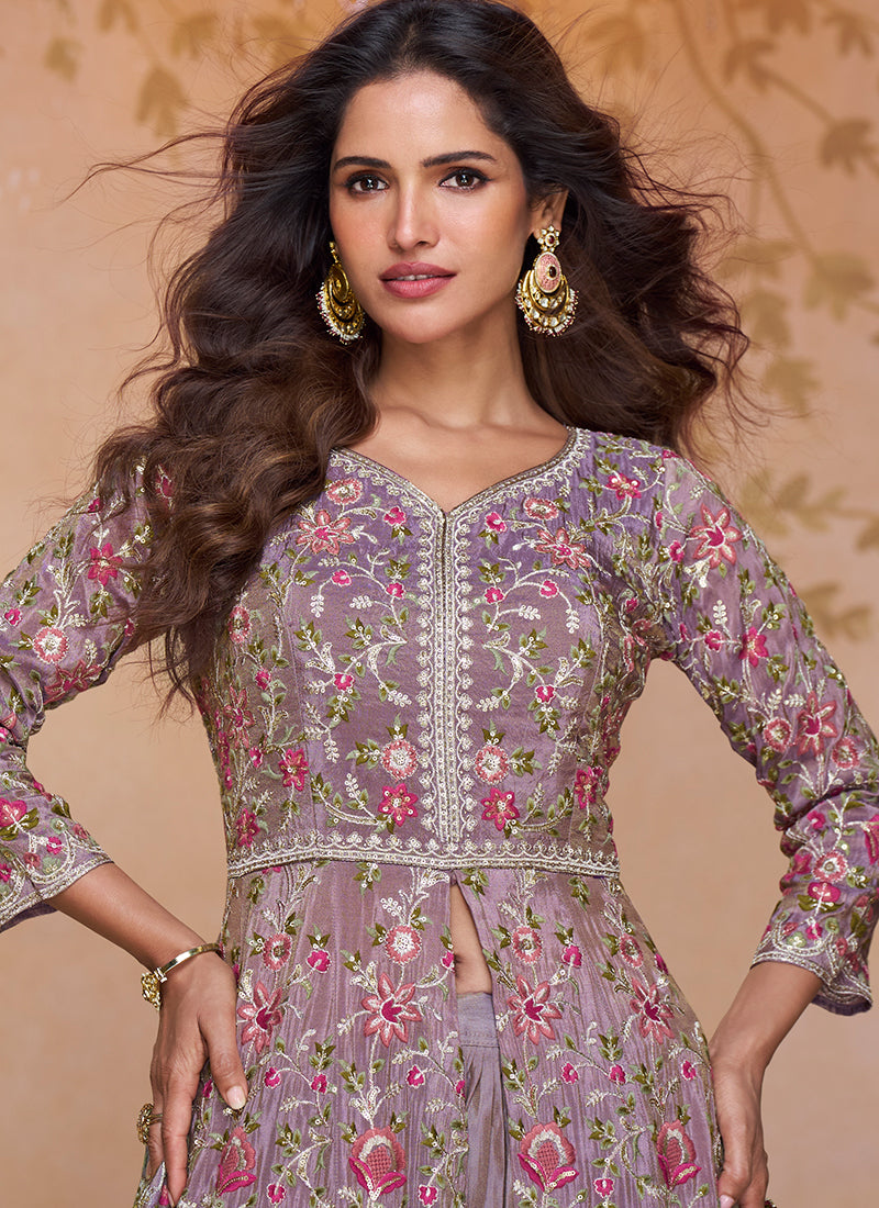 Shop Purple Anarkali Lehenga Online
