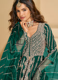 Dark Green Anarkali Lehenga - Hatkay