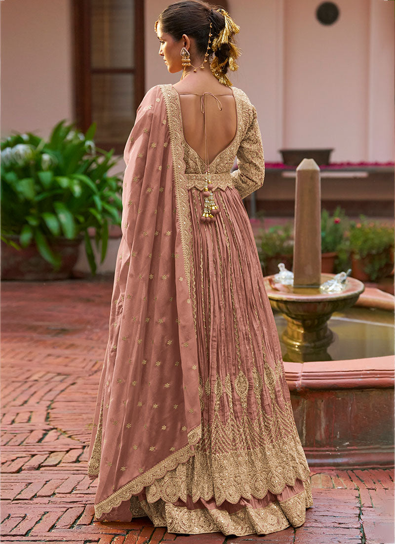 Buy Soft Pink Anarkali Lehenga Online