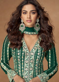 Buy Green Anarkali Pant Suit In USA