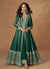 Green Slit Style Designer Anarkali Pant Suit