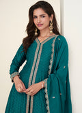 Buy Turquoise Bollywood Anarkali Pant Suit In USA