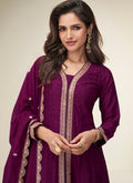 Wine Bollywood Anarkali Pant Suit