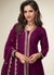 Wine Bollywood Anarkali Pant Suit
