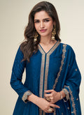 Buy Blue Bollywood Anarkali Pant Suit