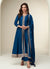 Royal Blue Slit Style Anarkali Pant Suit