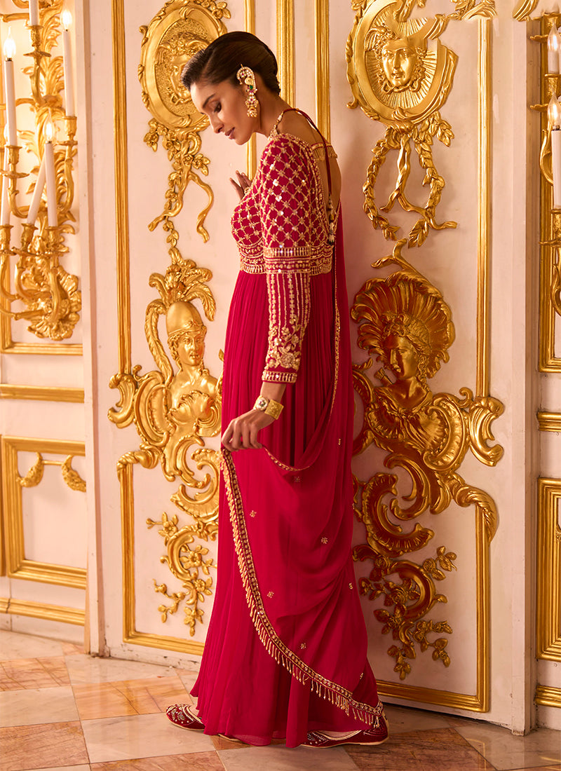 Buy Royal Pink Anarkali Suit In Australia