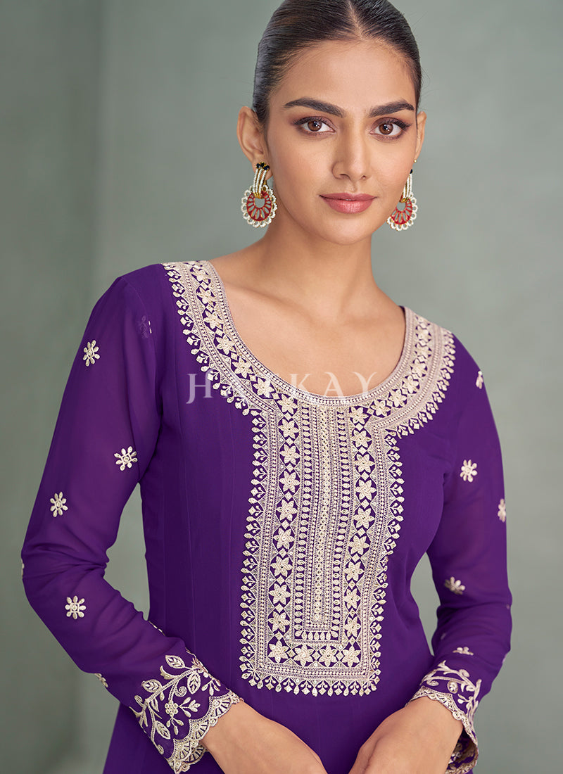 Buy Purple Anarkali Suit For Sangeet In UAE
