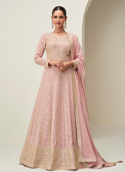 Shop Pink Festive Wear Anarkali Suit