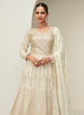 Buy Ivory White Festive Wear Anarkali Suit In Canada