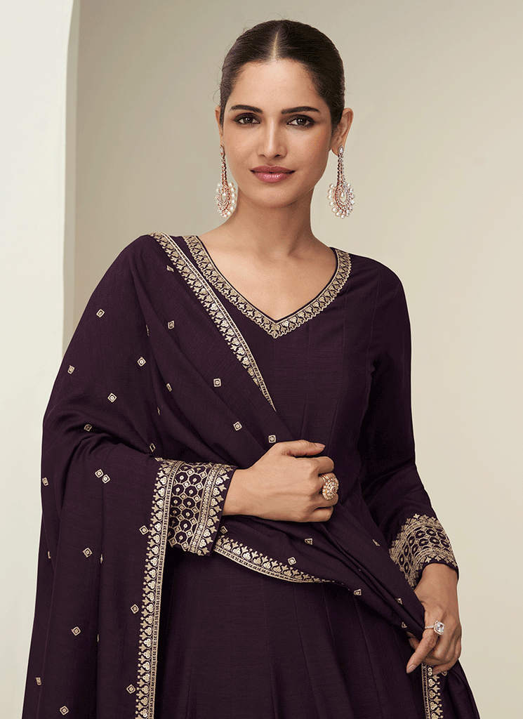 Shop Purple Anarkali Suit In UK