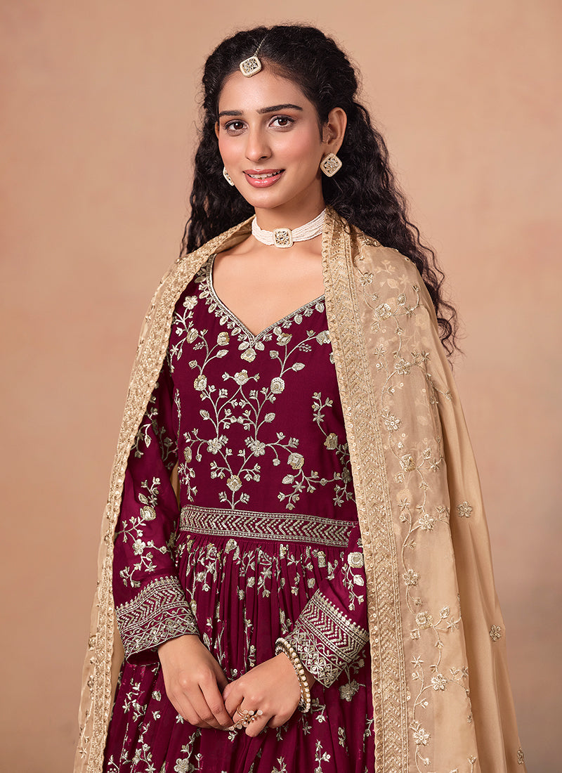Bridal Red Embroidery Anarkali Suit
