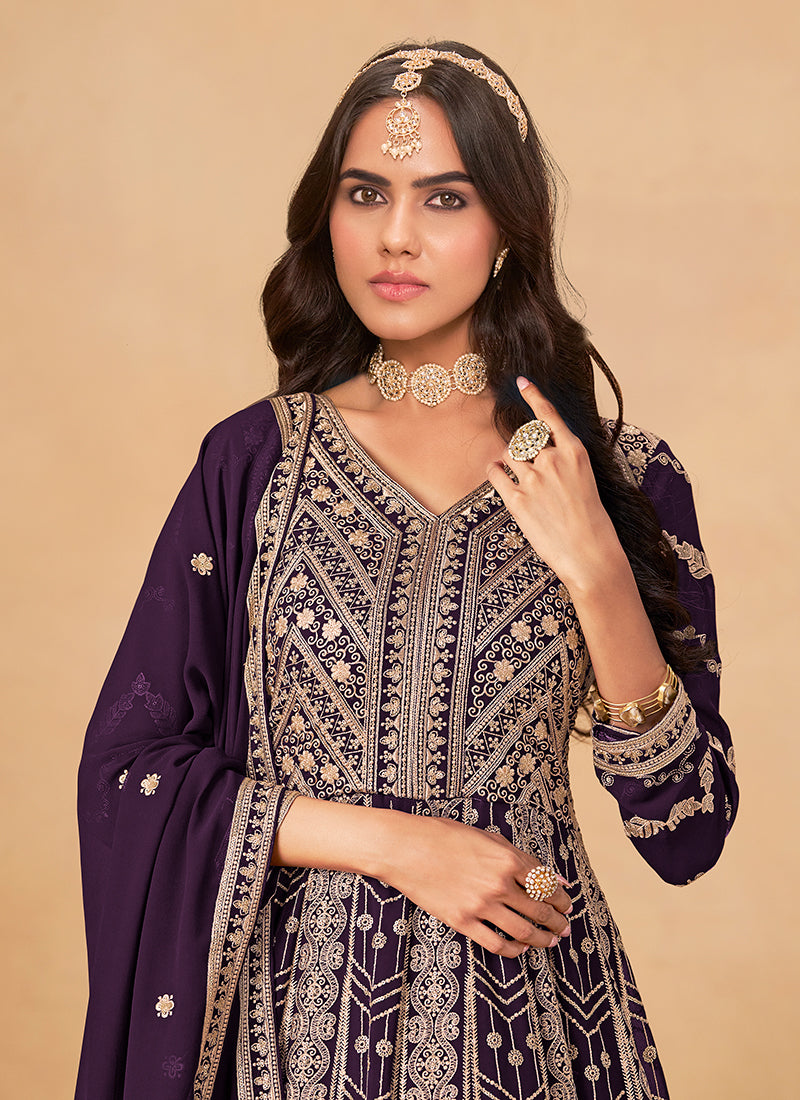 Shop Purple Anarkali Suit In UK