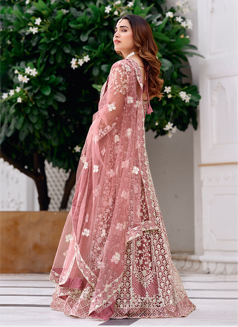 Buy Pink Anarkali Suit In USA
