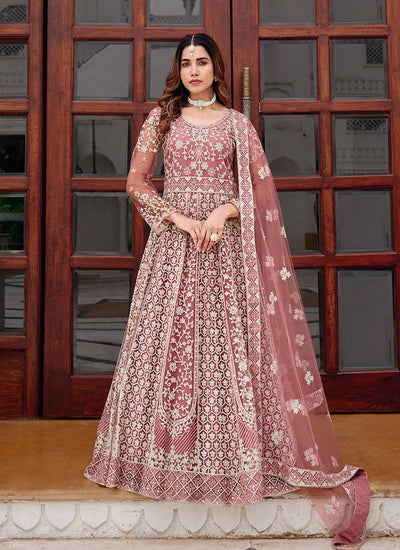 Rose Pink Festive Anarkali Suit