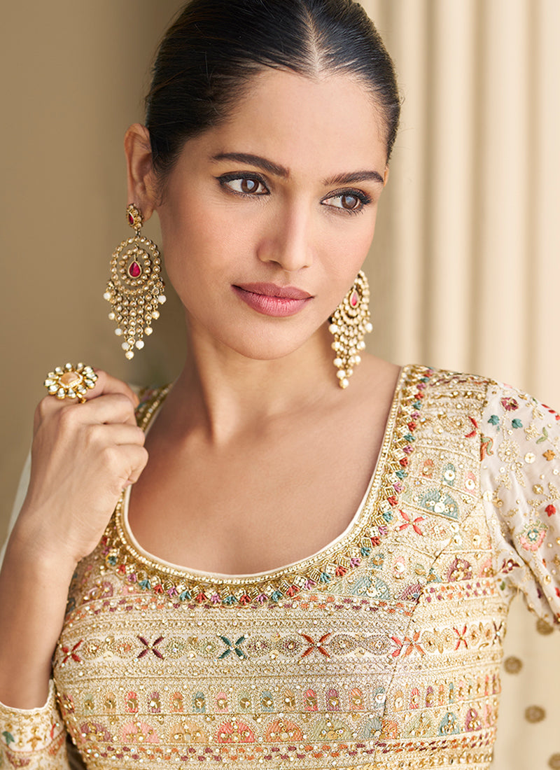 Shop Ivory White Anarkali Suit Online