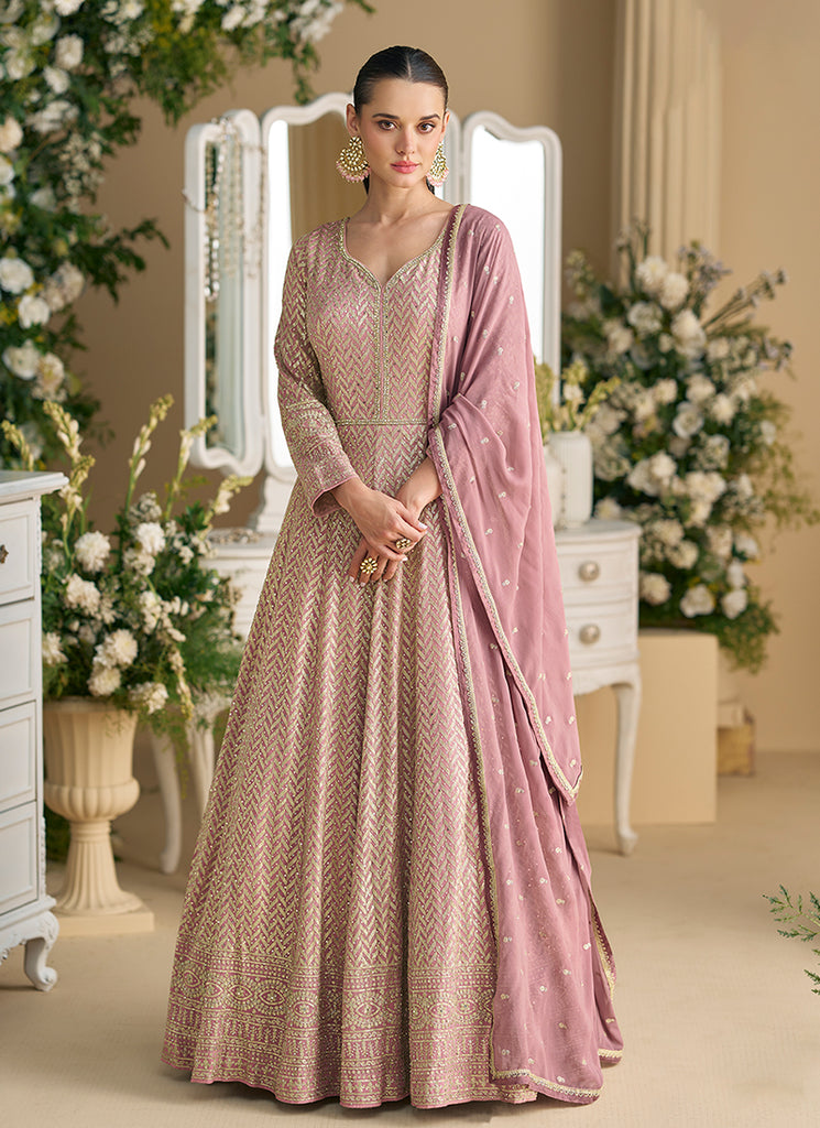 Blush Pink Festive Anarkali Suit