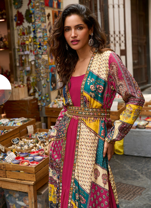 Buy Magenta Anarkali Gown In USA