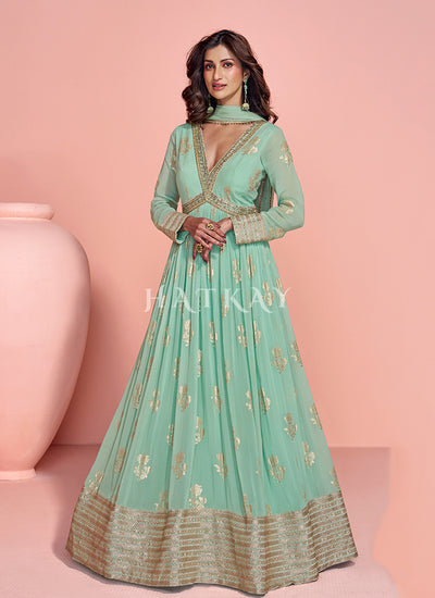 Shop Sea Green Anarkali Gown