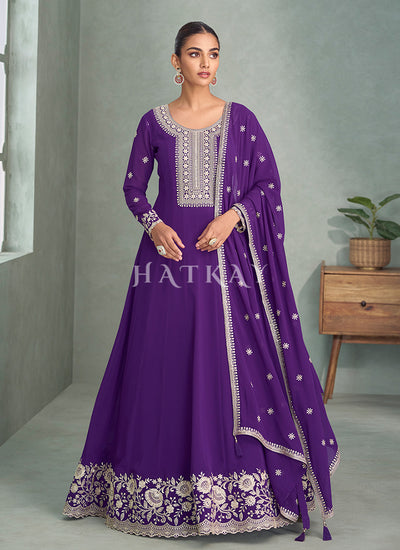 Purple Anarkali Suit