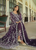 Buy Wine Bollywood Anarkali Suit