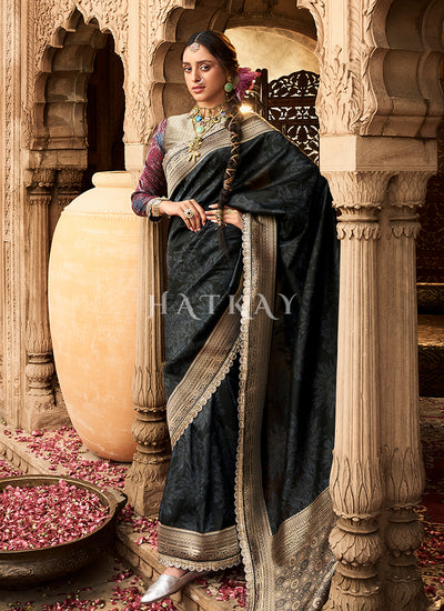 Black Silk Saree