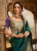 Buy Elegant Green Silk Saree In UAE