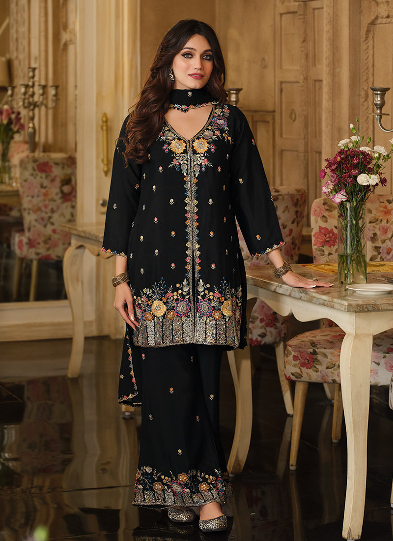 Shop Black Plazzo Suits For Women Online