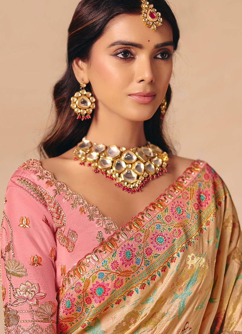 Shop Pink Partywear Saree