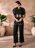 Black Handwork Embroidery Organza Co-Ord Set