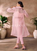 Light Pink Embroidery Organza Co-Ord Set