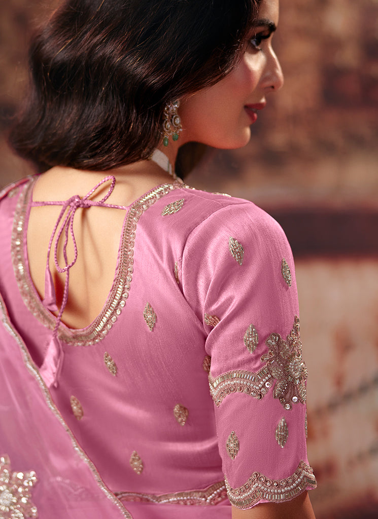 Buy Orchid Pink Saree In UK