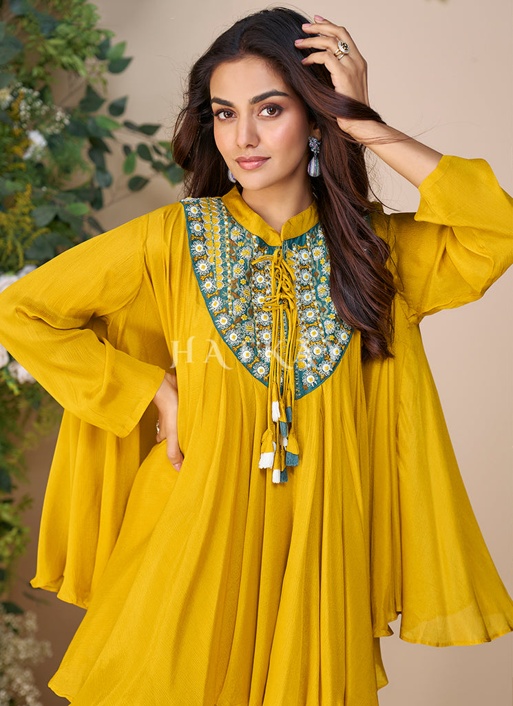 Shop Yellow Palazzo Suit For Mehendi Function