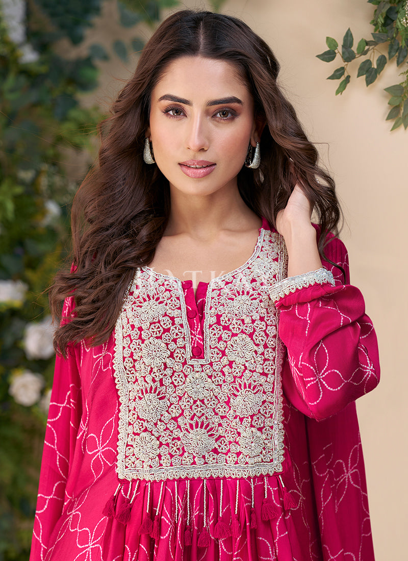 Buy Elegant Pink Palazzo Suit
