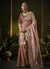 Rose Pink Wedding Saree And Maroon Blouse