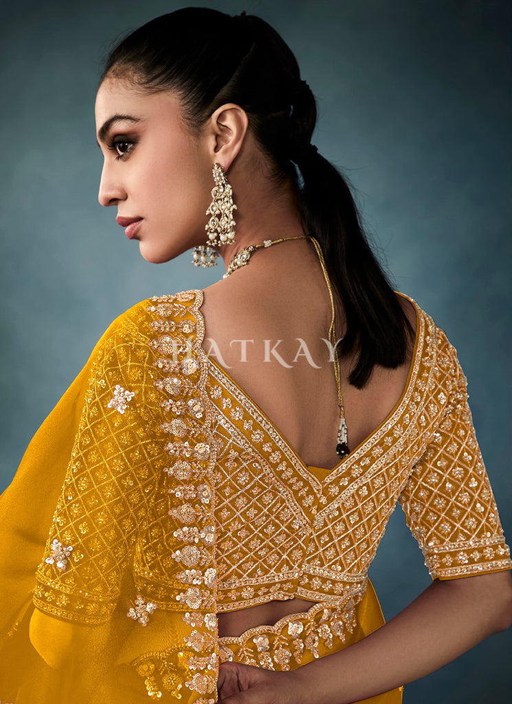 Buy Yellow Traditional  Saree In UK