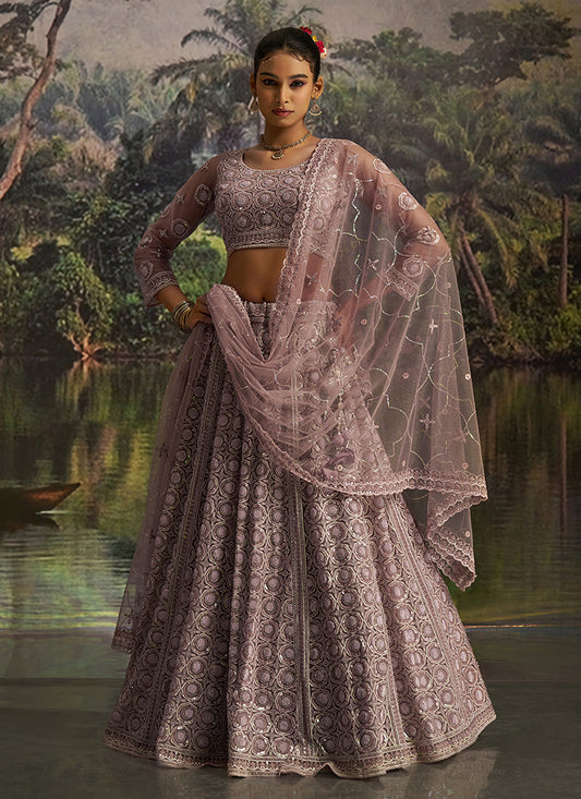 Mauve Purple Bridal Lehenga Choli