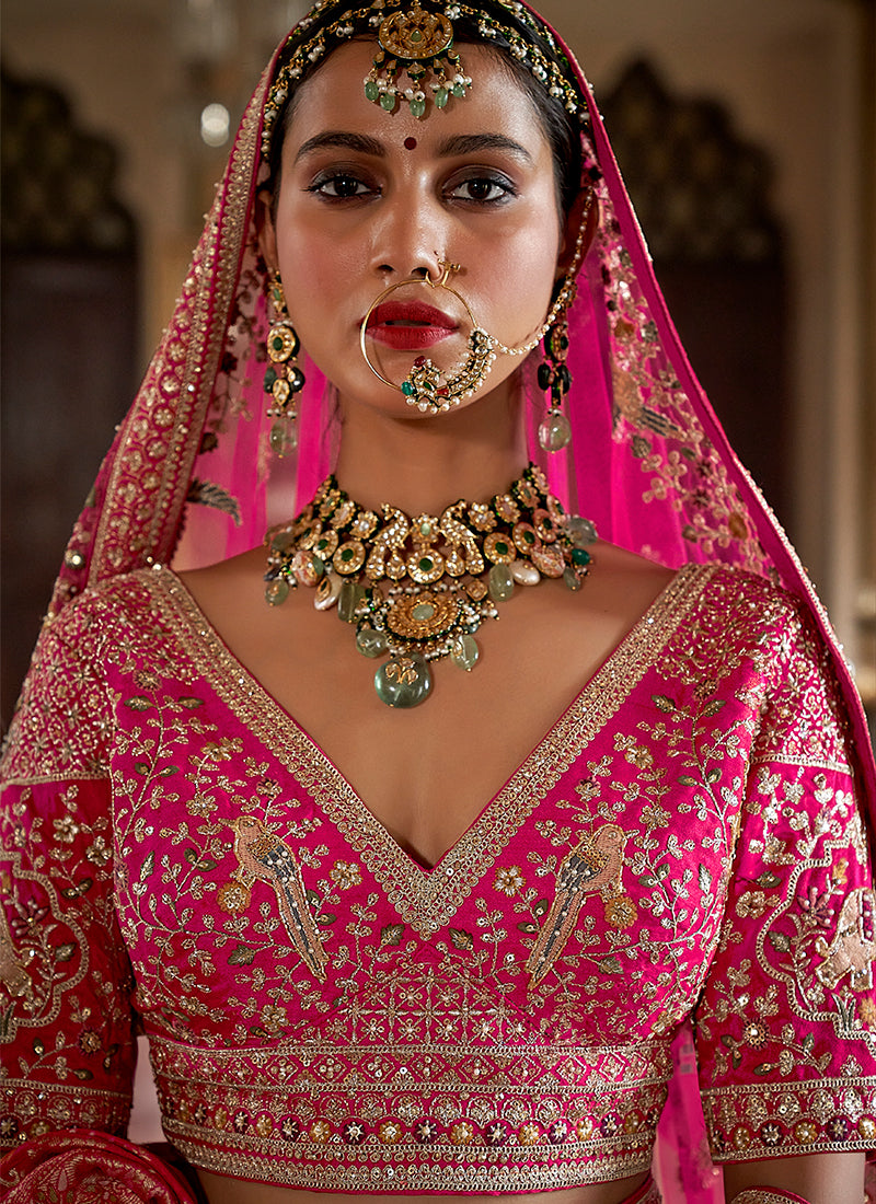 Buy Pink Bridal Lehenga Choli In Austria