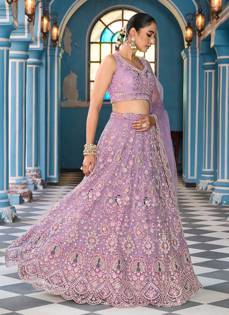 Buy Lavender Bridal Lehenga Choli In Canada