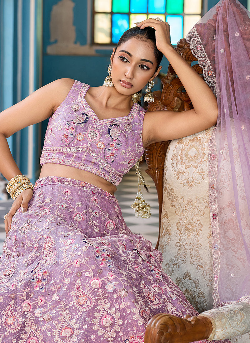 Shop Lavender Lehenga Choli Online
