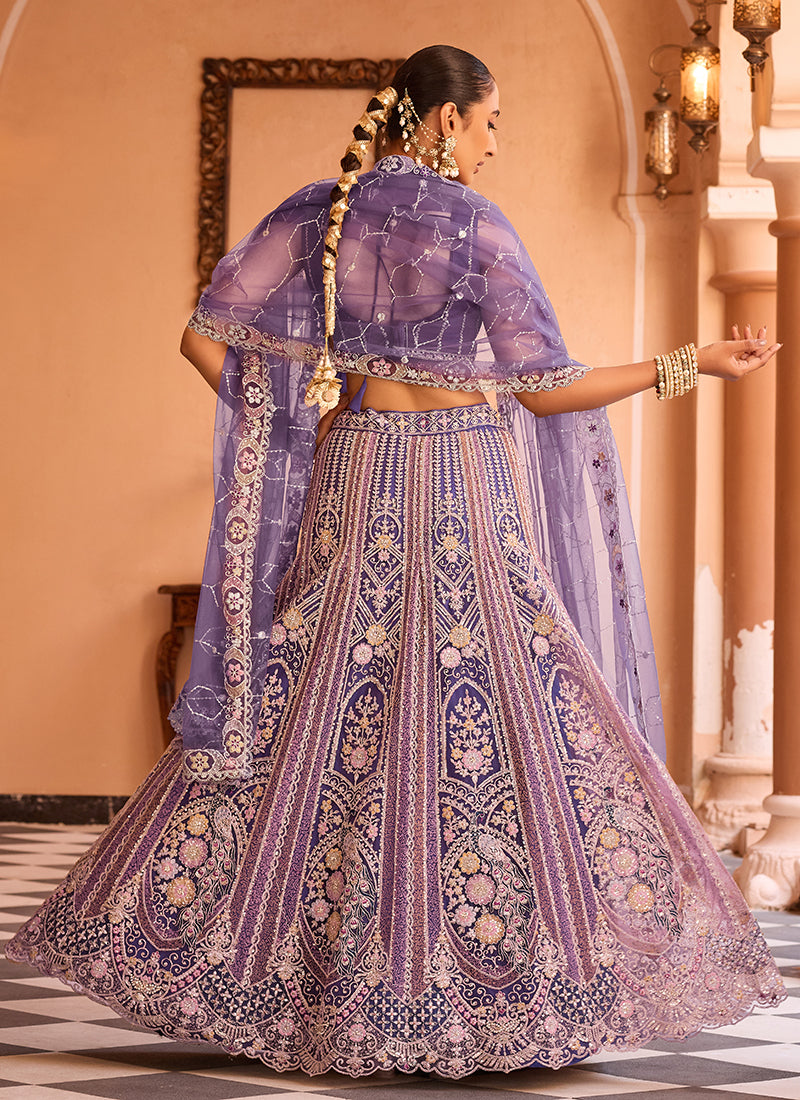 Buy Purple Bridal Lehenga Choli In USA