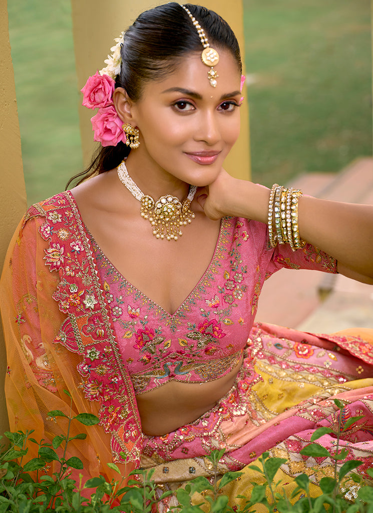 Buy Pink Bridal Lehenga Choli In USA