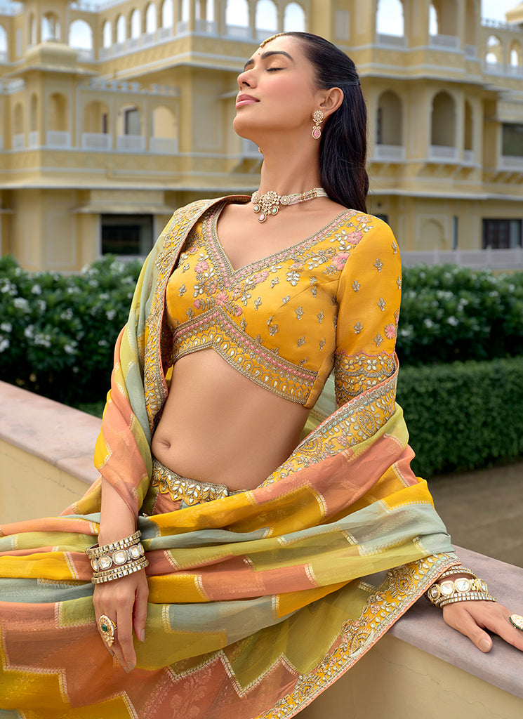 Buy Yellow Traditional Bridal Lehenga Choli In Australia
