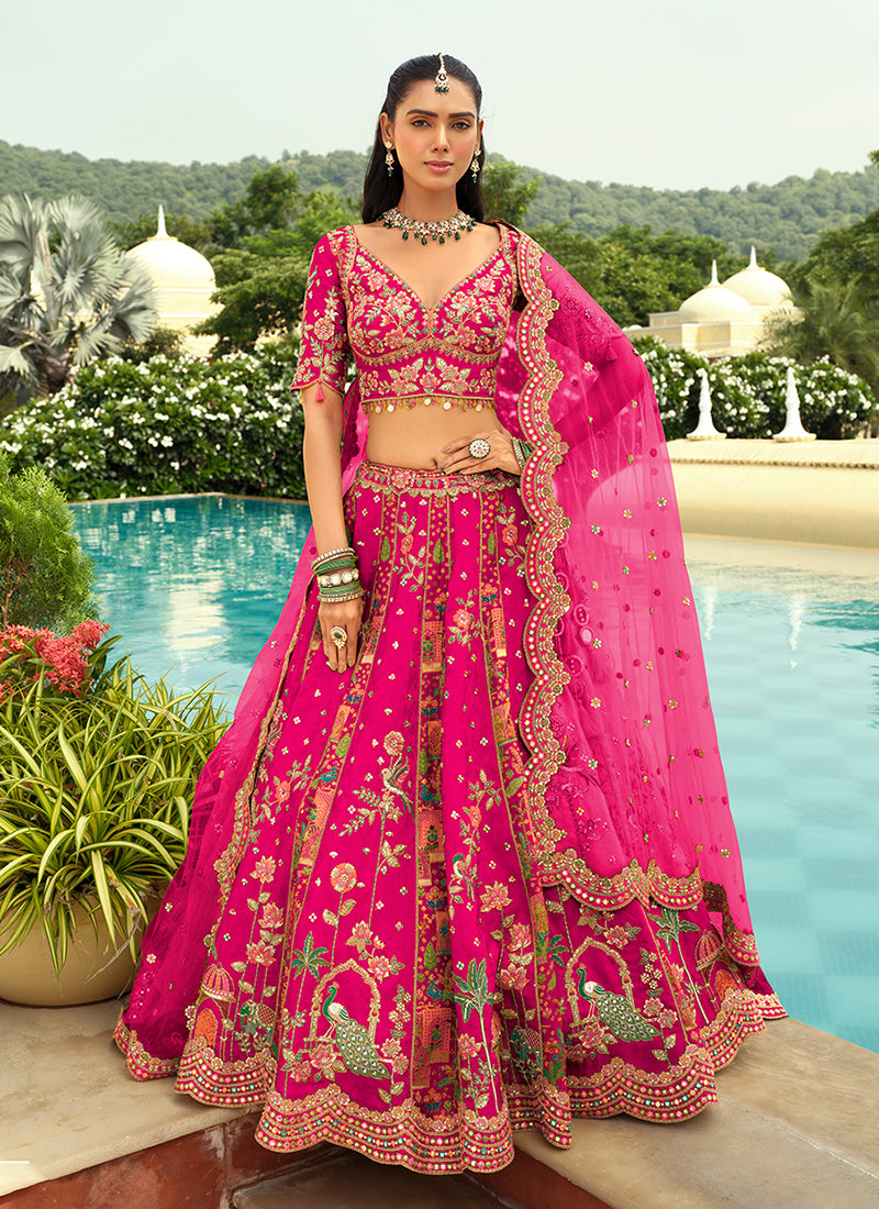 Magenta Pink Bridal Lehenga Choli