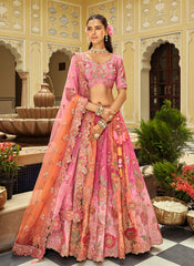 Pink And Peach Bridal Lehenga Choli
