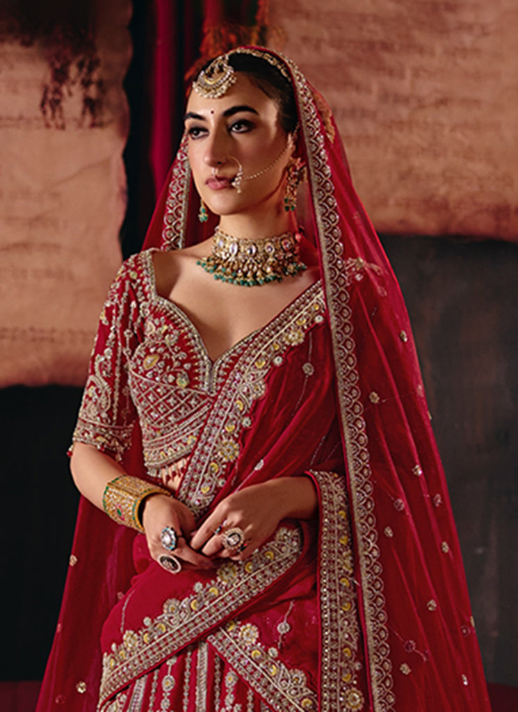 Shop Red Traditional Lehenga Choli In UK