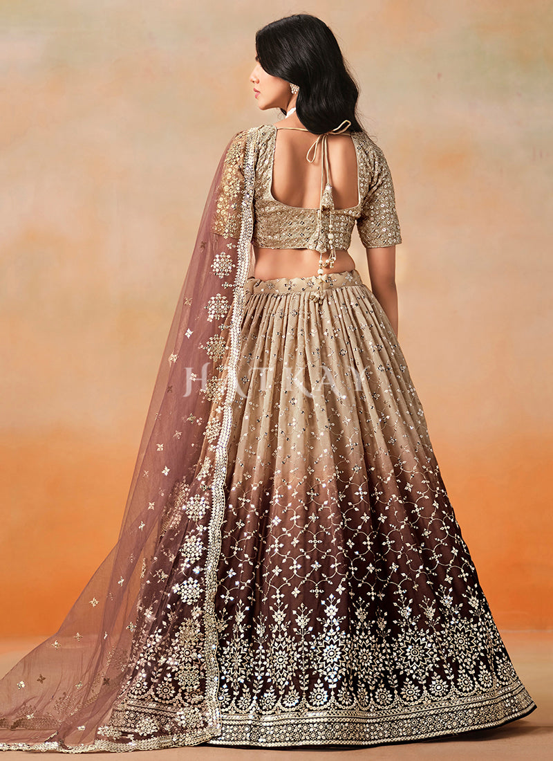 Brown Bridal Lehenga Choli