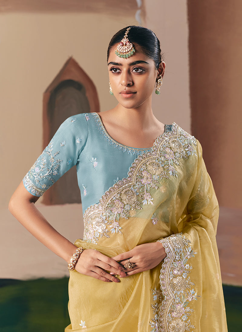 Shop Yellow Saree Online At Hatkay