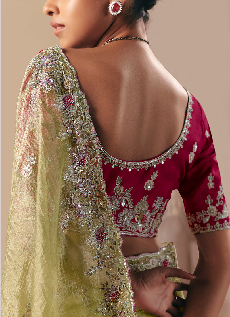 Buy Green Ready To Wear Saree In UAE